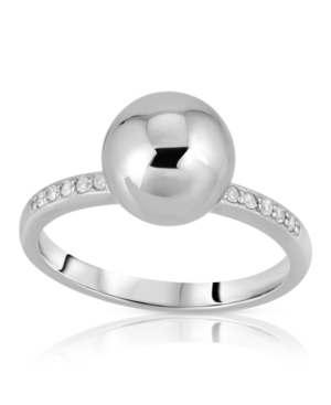 image of Brilliant Bubbles Diamond 1/10 ct. t.w. Side Line Ring Designed in 14k Rose Gold over Sterling Silver