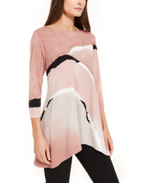 image of Alfani Printed High Low Tunic, Created for Macy-s