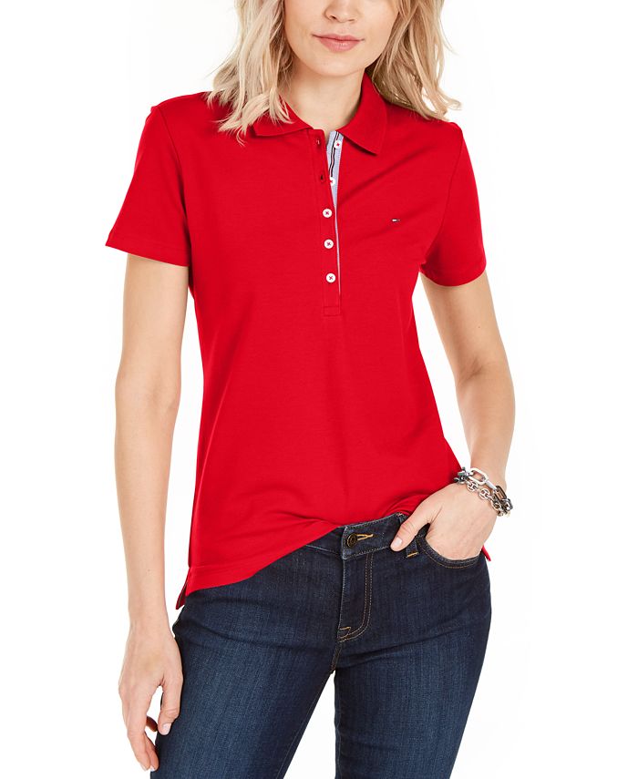 Polo - Macy\'s Solid Women\'s Hilfiger Top Tommy Short-Sleeve