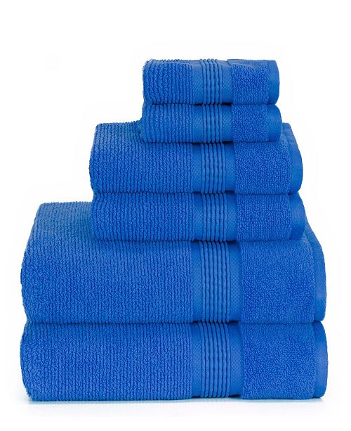 American Dawn Sapphire Resort Gifford Textured Zero Twist Ribbed Border 6 Piece Bath Towel Set Reviews Bath Towels Bed Bath Macy S