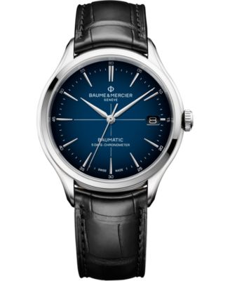 Baume & Mercier - Men's Swiss Automatic Clifton Baumatic Black Alligator Strap Watch 40mm