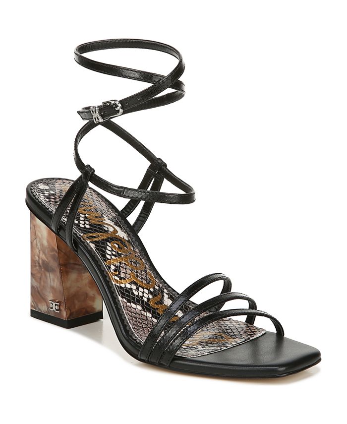 Sam Edelman Doriss Ankle-Wrap Strappy Block Heel Sandals - Macy's