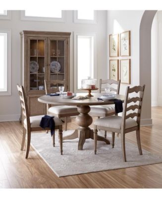 Ellan Round Dining Furniture, 5-Pc. Set (Table & 4 Side Chairs ...