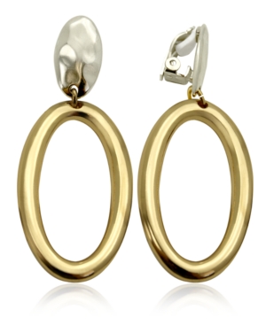 image of T Tahari Two-Tone Clip Drop Earring