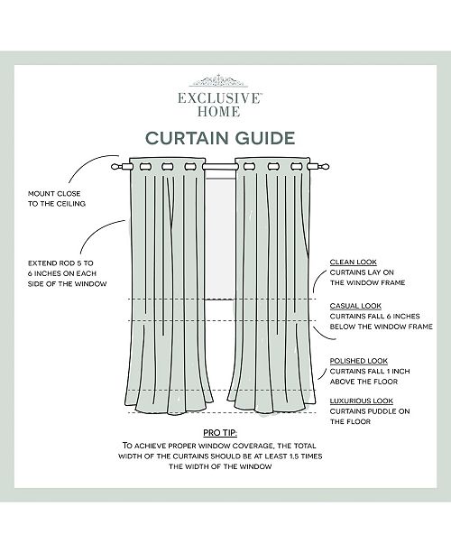 Exclusive Home Branches Linen Blend Grommet Top Curtain Panel Pair