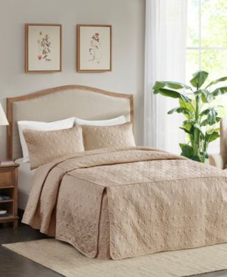 Madison Park Quebec Quilted Fitted Bedspread Sets In Khaki