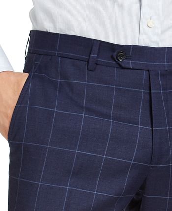 Tommy hilfiger blue windowpane suit deals
