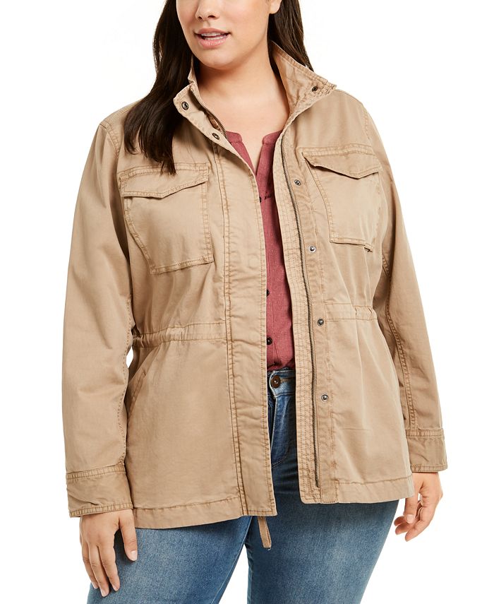 Style & Co Plus Size Cotton Utility Jacket, Created for Macy's