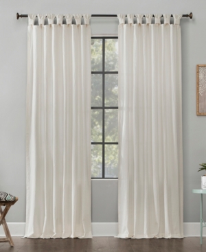 Archaeo 52" X 63" Washed Cotton Twist Tab Curtain In Ivory