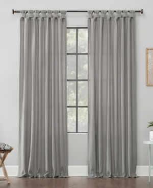 Archaeo 52" X 63" Washed Cotton Twist Tab Curtain In Silver