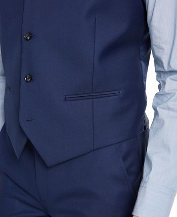 Alfani - Men's Slim-Fit Stretch Navy Blue Solid Suit Vest