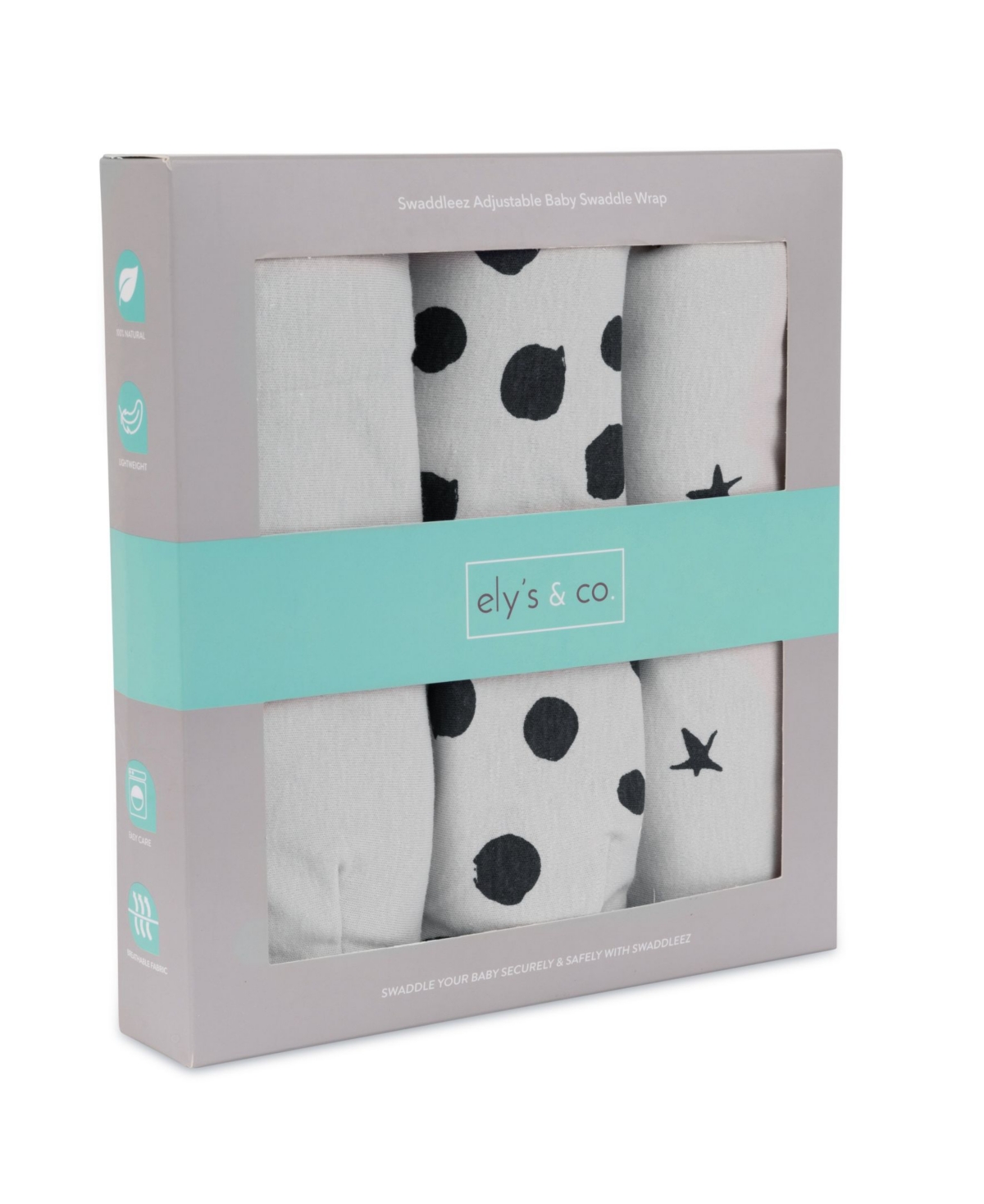 Ely's & Co. Baby Boys Or Baby Girls Adjustable Swaddle Large 3 Pack In Black And White