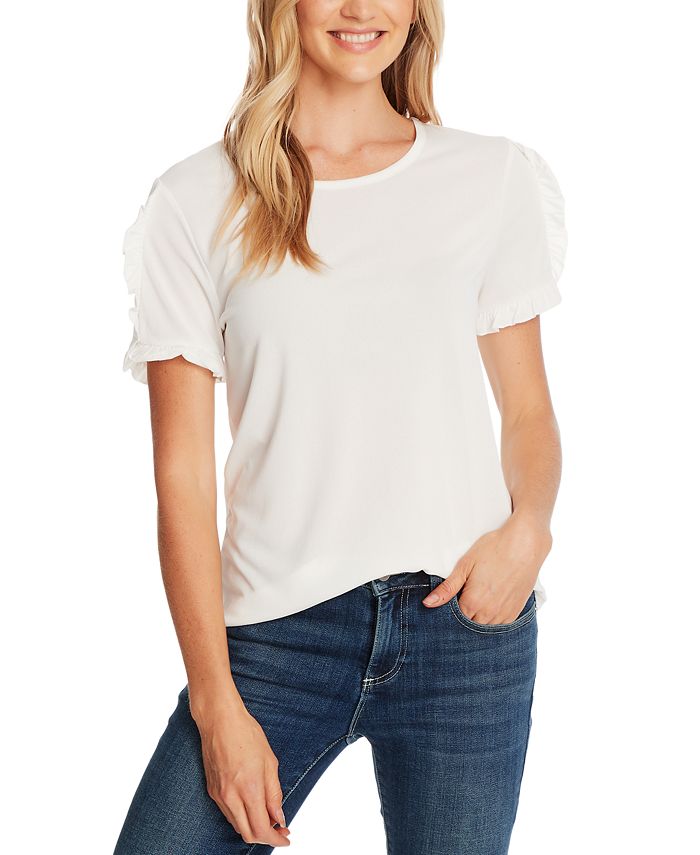 CeCe Ruffled-Sleeve T-Shirt - Macy's