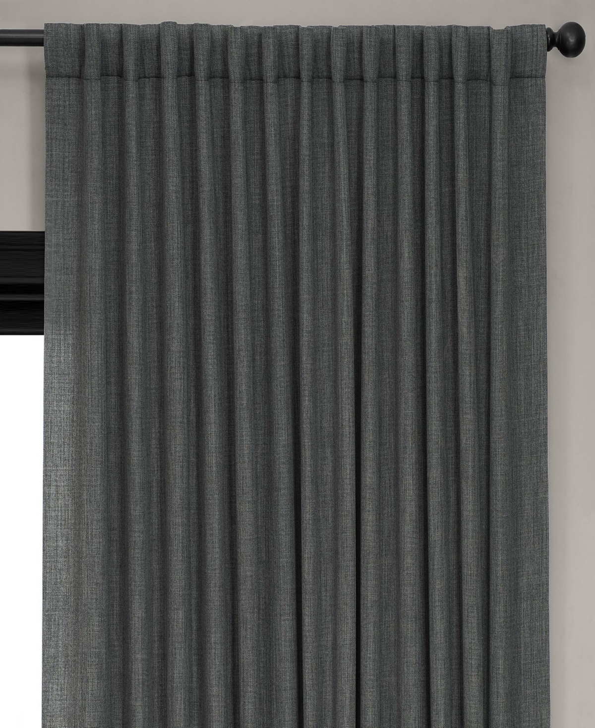 Half Price Drapes Extra Wide Textured Faux Linen Room Darkening Curtain