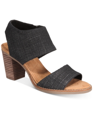 Toms Majorca Dress Sandals Women's Shoes In Black Foil