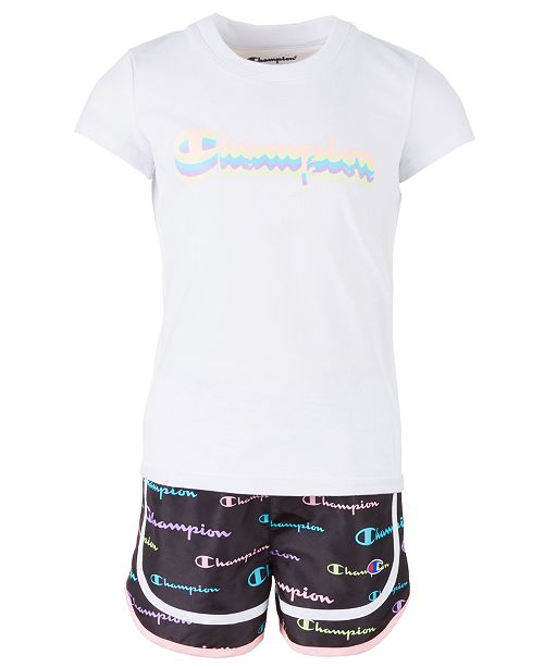 Champion Toddler Girls 2 Pc Multi Color Shadow Script Logo T
