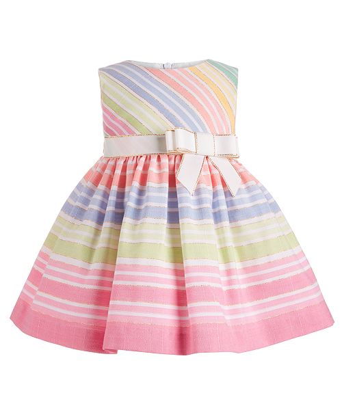 Bonnie Baby Baby Girls Rainbow Striped Dress Reviews All Girls Dresses Kids Macy S