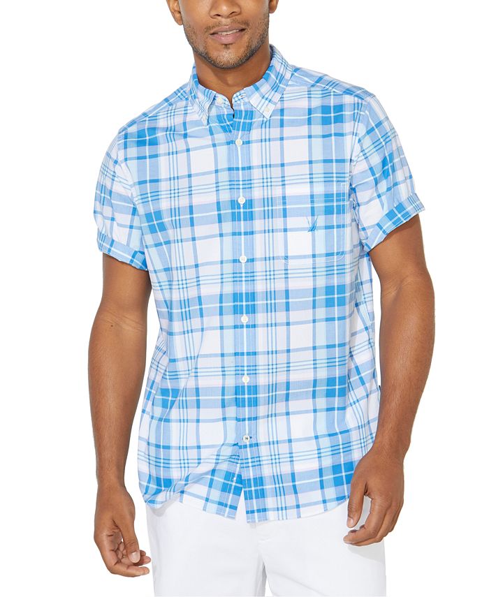Nautica Men's Plaid Shirt, Created for Macy's & Reviews - Casual Button ...
