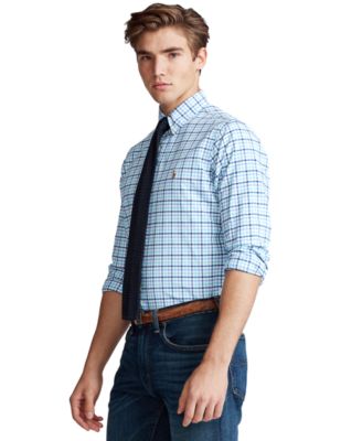 polo ralph lauren classic fit plaid oxford shirt