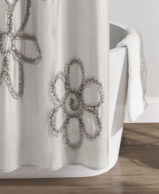 Ruffle Flower Shower Curtain, 72" x 72"