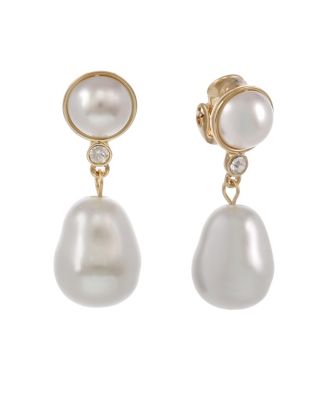 Laundry by Shelli Segal - Pearl Drop Clip Earrings
