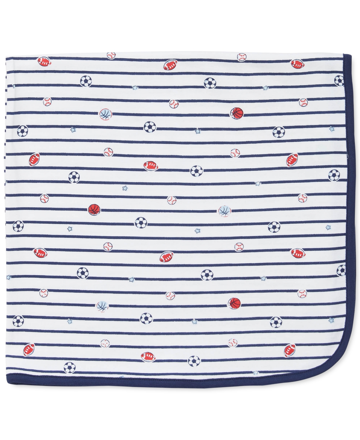 Little Me Baby Boys Sports Star Printed Cotton Blanket In Navy