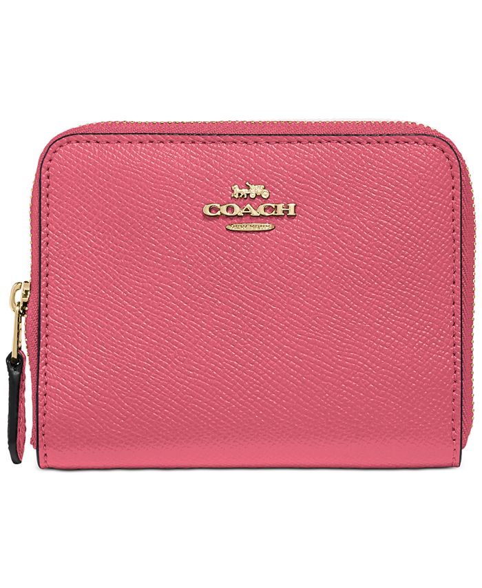 COACH Crossgrain Leather Small Zip Around Wallet & Reviews - Handbags &  Accessories - Macy's