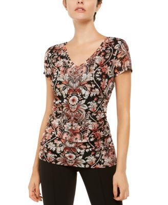 INC International Concepts - Double-Layer V-Neck Top