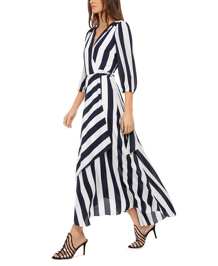 INC International Concepts INC Volume-Sleeve Striped Maxi Dress ...