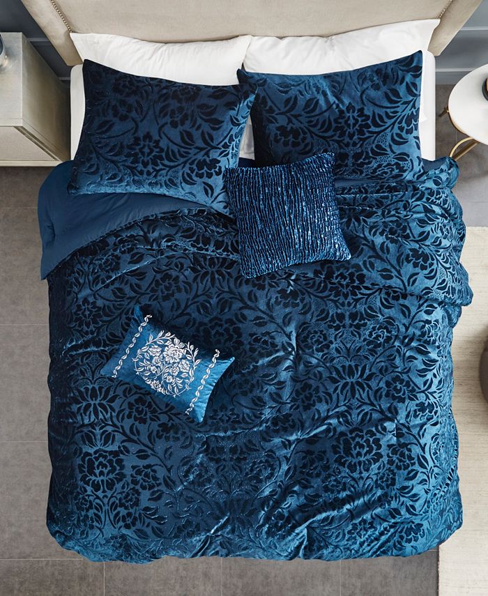 Madison Park Irene Velvet 5Piece Queen Comforter Set Macy's