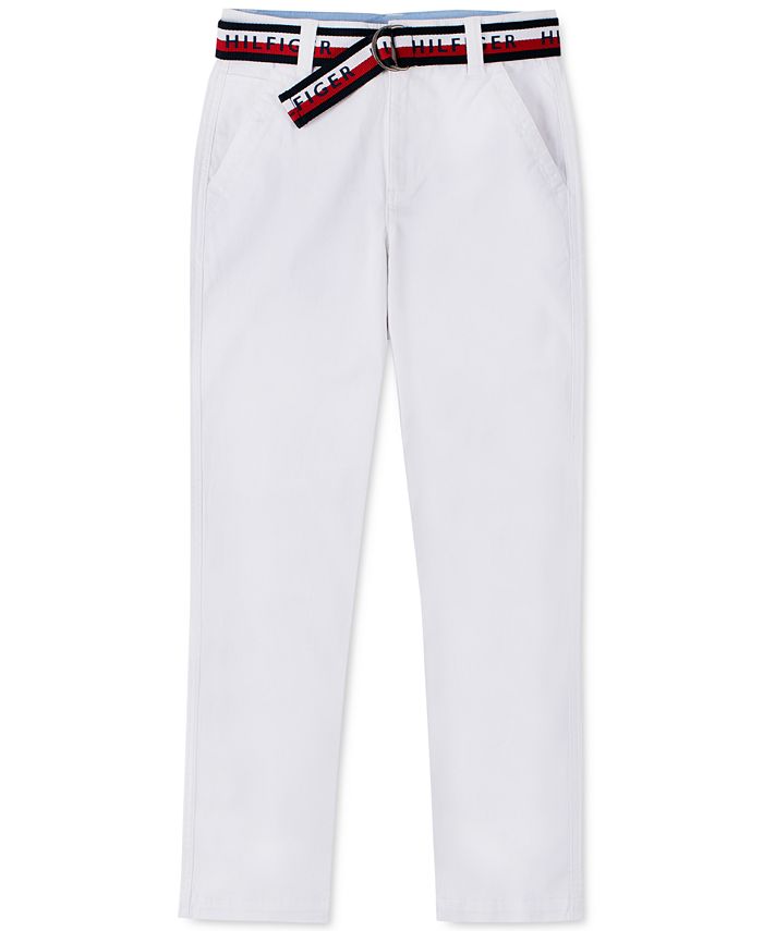Tommy Little Boys White Pants with Logo Belt & Reviews - Leggings & Pants - Kids - Macy's