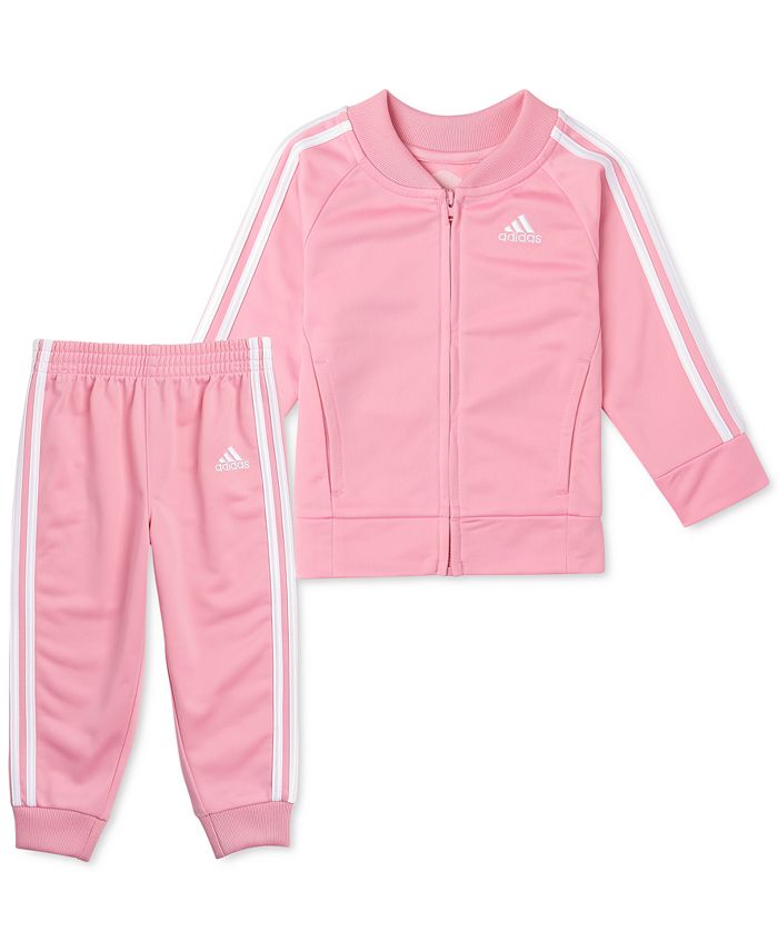 adidas Little Girls 2 Pc. Tricot Jacket Jogger Pants Track Set