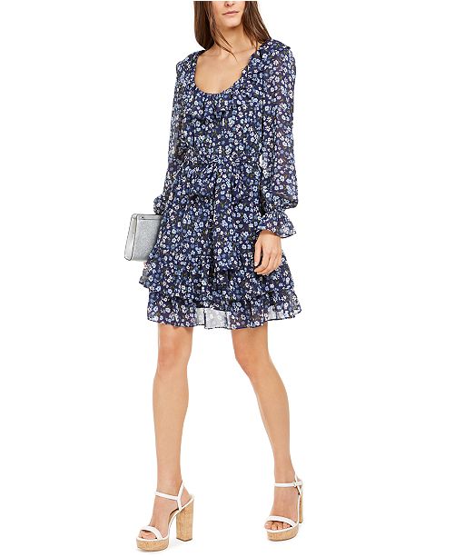 Michael Kors Ruffled A Line Dress Reviews Women Macy S