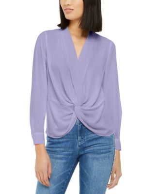 INC International Concepts - Solid Twist-Front Blouse