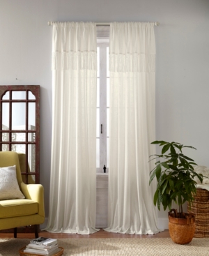 WYE Delicate Embroidered Semi Sheer Curtains European Living Room Floral Voile Luxury Brown Tulle Rod Pocket Top Window Treatment Coffee Drape Panels for Sliding Glass Door 1 Panel 42W x 95L Inch