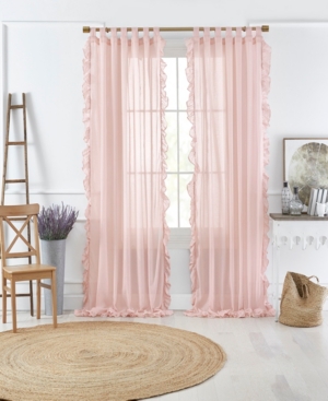 Elrene Bella 52" X 84" Sheer Ruffle Curtain Panel In Pale Pink