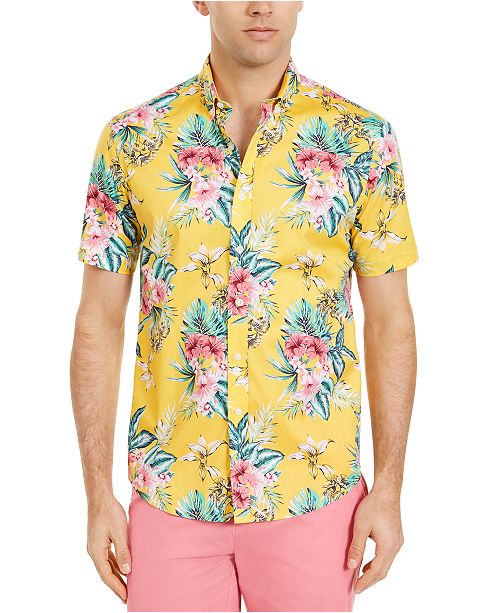 Club Room Men S Floral Print Short Sleeve Shirt Created For