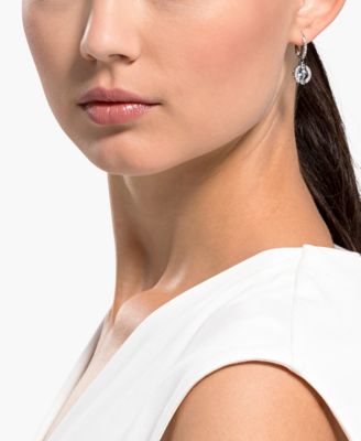 Silver-Tone Caged Crystal Drop Earrings 