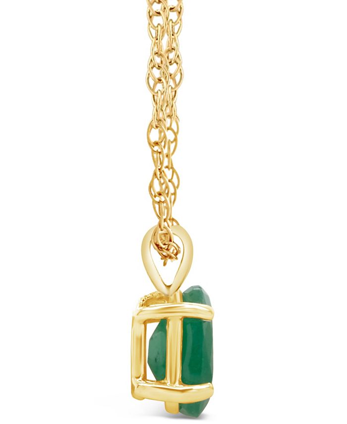 Macy's Emerald (3/4 ct. t.w.) Pendant Necklace in 14k Yellow Gold Macy's