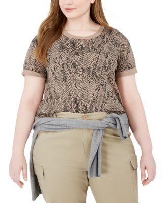 Love Tribe - Trendy Plus Size Python-Print Top