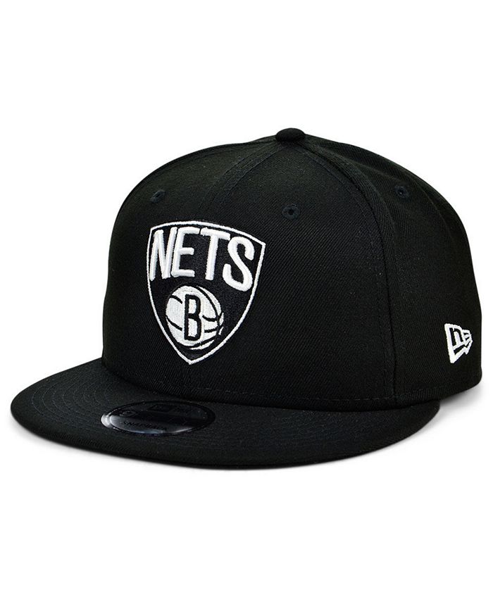New Era Brooklyn Nets Black White 9FIFTY Snapback Cap - Macy's