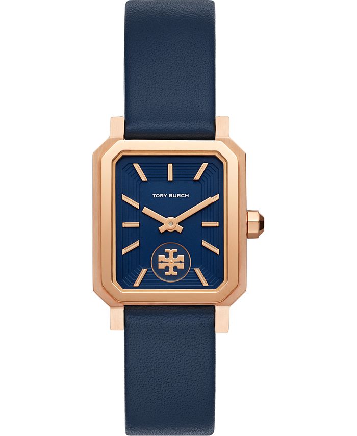 Tory Burch Robinson White Dial Black Leather Strap Watch for Women - TBW1504