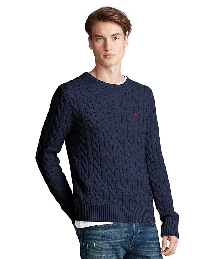 Kroniek geef de bloem water Product Polo Ralph Lauren Men's Cable-Knit Cotton Sweater & Reviews - Sweaters - Men  - Macy's