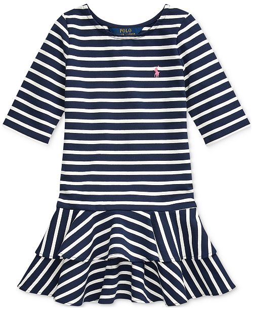 Polo Ralph Lauren Little Girls Striped Stretch Jersey Dress