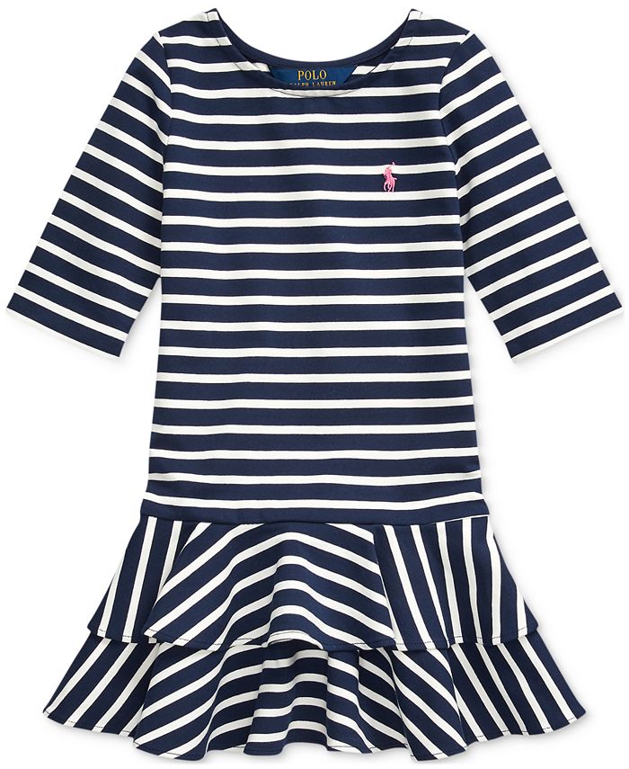 Polo Ralph Lauren Little Girls Striped Stretch Jersey Dress - Macy's