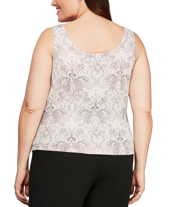 Alex Evenings Plus Size Printed Jacket and Top - Macy's
