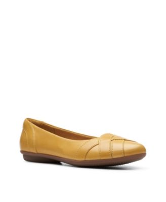 yellow leather flats womens