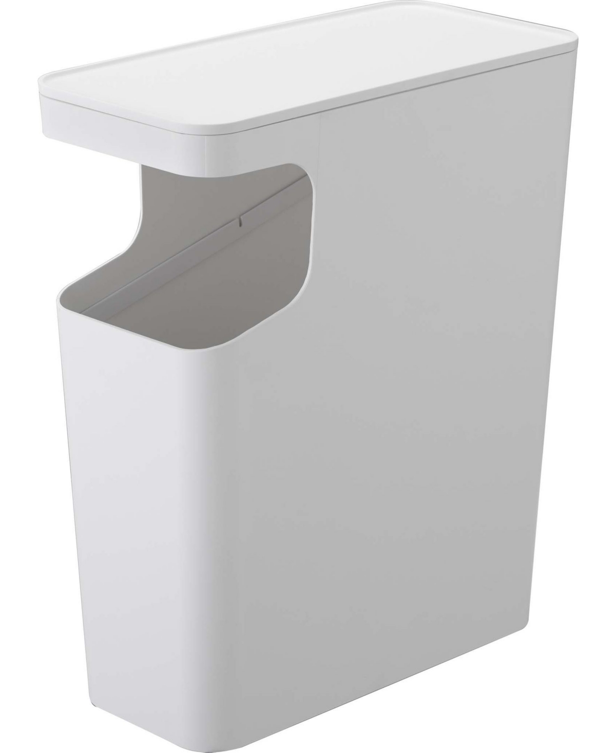 Home Tower Side Table Trash Can - White