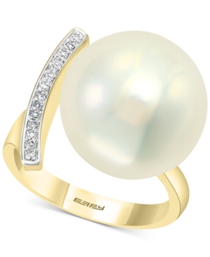 image of Cultured Freshwater Pearl (15-1/2mm) & Diamond (1/20 ct. t.w.) in 14k Gold