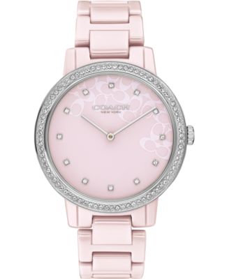 coach pink ceramic watch